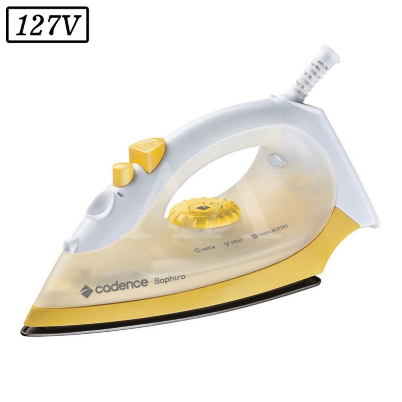 FERRO DE PASSAR CADENCE A VAPOR SAPHIRO IRO200 127V BRANCO / AMARELO