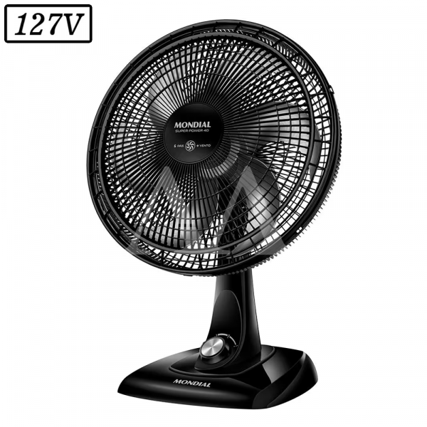 VENTILADOR MONDIAL VSP40B SUPER POWER  40CM 6 PAS 3 VEL 127V PRETO