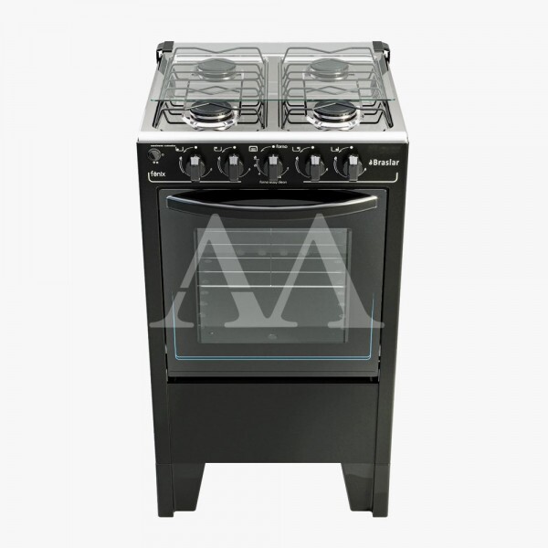 FOGAO 4B BRASLAR PISO FENIX PLUS AUTOMATICO BLACK