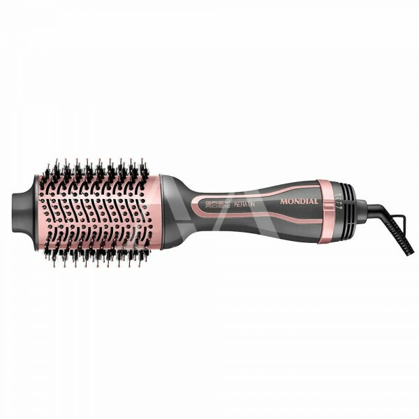 ESCOVA SECADORA MONDIAL GREY ROSE KERATIN CERAMICA 1300W BIVOLT